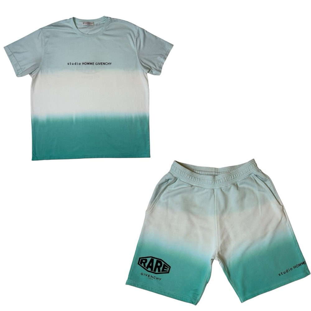 Givenchy Graphic Print Crew Neck T-Shirt
Green Faded Effect Studio Homme Shorts - Picture 1 of 14